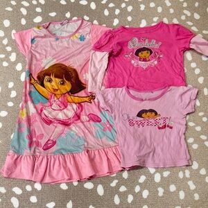 Y2K Vintage Dora The Explorer toddler girl tee nightgown tshirt pjs que bella